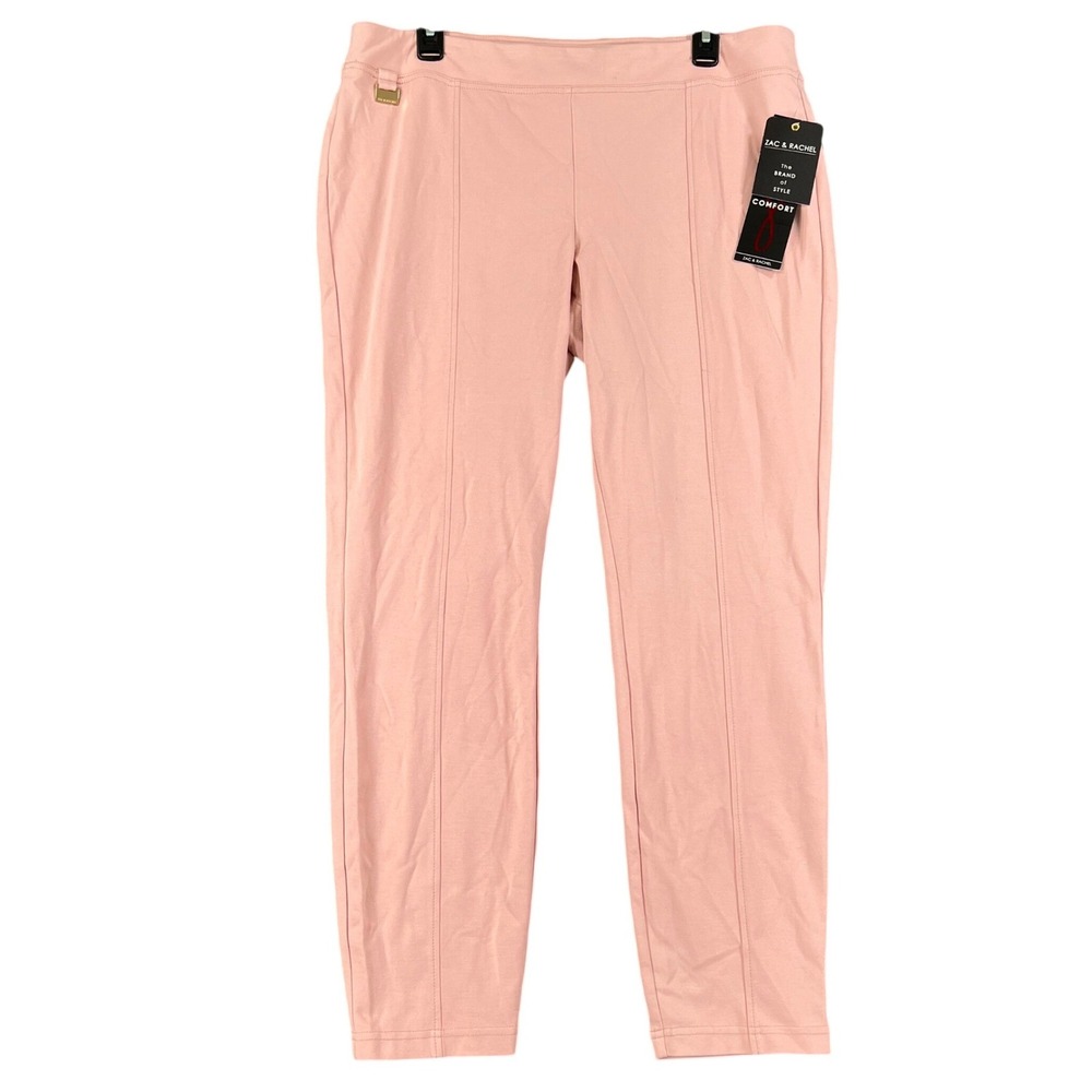 Zac & Rachel Ankle Pants Women XL Rose Pink Pull On Stretch Career Casual